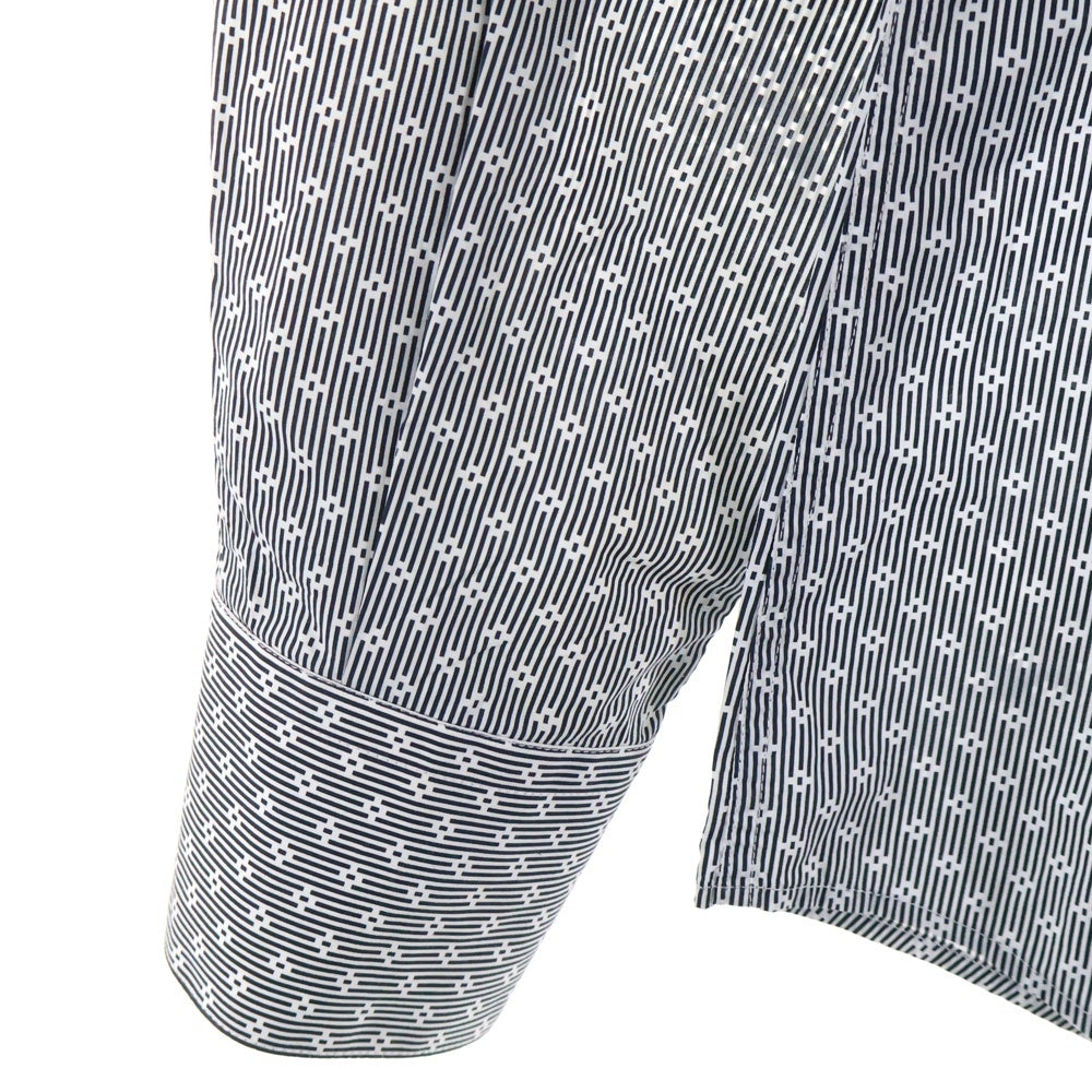 DOLCE & GABBANA(ドルチェアンドガッバーナ) GOLDライン 総柄 長袖ボタンダウンシャツ ホワイト/ブラック G5EB3T FS52F