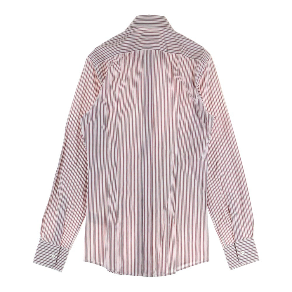 DOLCE & GABBANA(ドルチェアンドガッバーナ) GOLDライン ストライプ柄 長袖ドレスシャツ レッド/ホワイト G5EJ0T FB5MV