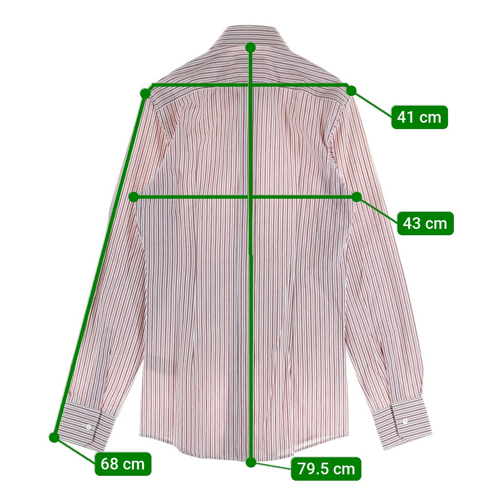 DOLCE & GABBANA(ドルチェアンドガッバーナ) GOLDライン ストライプ柄 長袖ドレスシャツ レッド/ホワイト G5EJ0T FB5MV