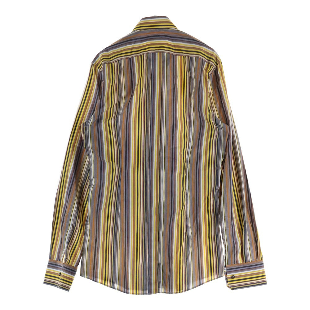DOLCE & GABBANA(ドルチェアンドガッバーナ) GOLDライン ストライプ柄 長袖ドレスシャツ マルチカラーG5DY4T FR5VM
