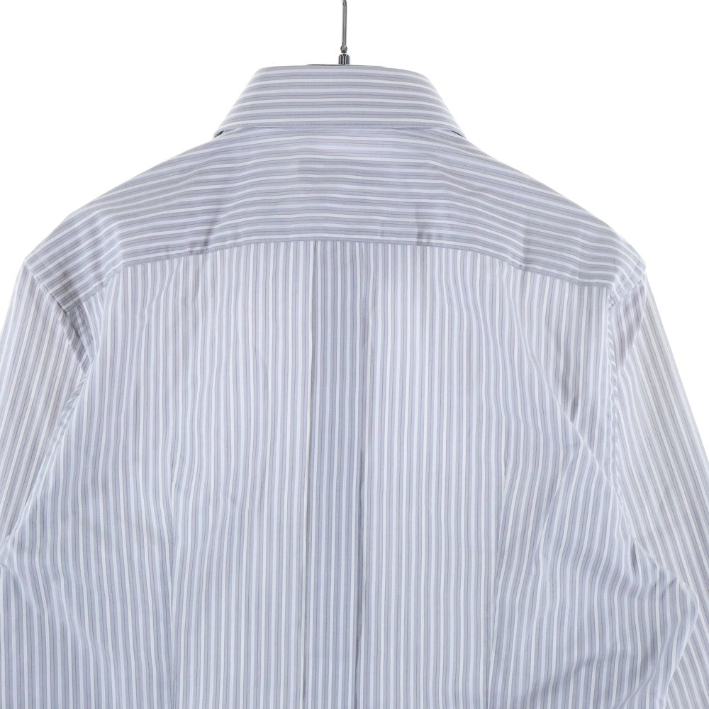 DOLCE & GABBANA(ドルチェアンドガッバーナ) GOLDライン ストライプ柄 長袖ドレスシャツ グレー/ホワイト