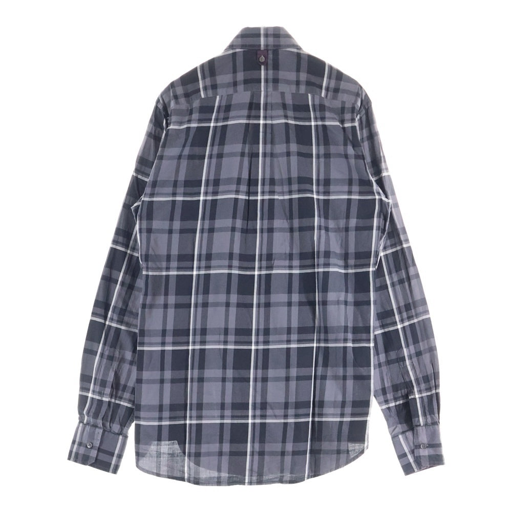 DOLCE & GABBANA(ドルチェアンドガッバーナ) MARTINI 襟ハート刺繍 チェック柄 長袖ドレスシャツ ブラック/グレー G5FK0Z FQ5L2