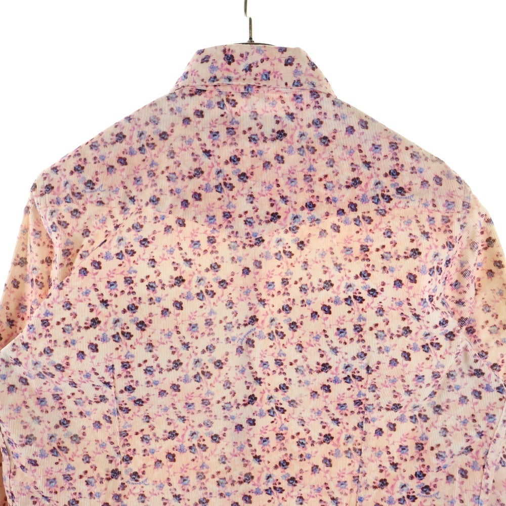 DSQUARED2(ディースクエアード) 花柄 コーデュロイ 長袖ウェスタンシャツ ピンク S71DM0109 S48208