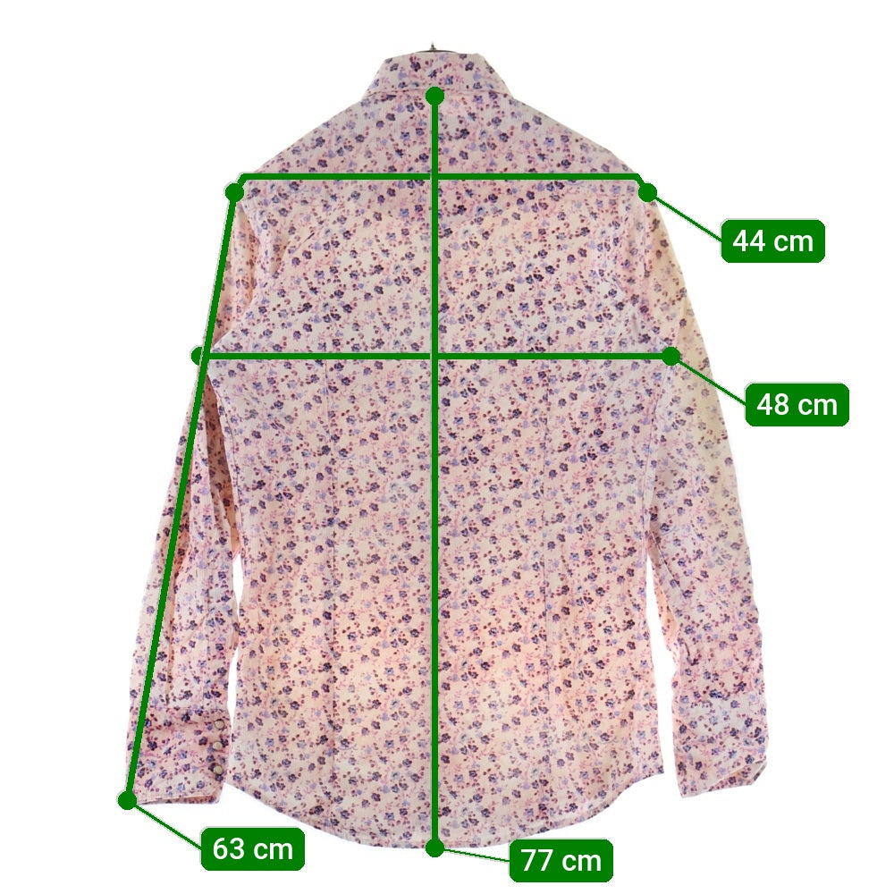 DSQUARED2(ディースクエアード) 花柄 コーデュロイ 長袖ウェスタンシャツ ピンク S71DM0109 S48208