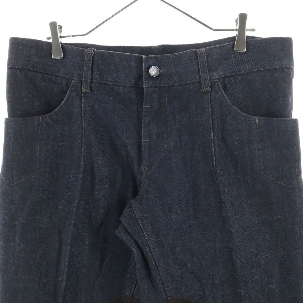 DOLCE & GABBANA(ドルチェアンドガッバーナ) バックロゴパッチ マルチポケット ジップアップ パッチデザイン デニムパンツ ブラック G3XFTD/G8A77