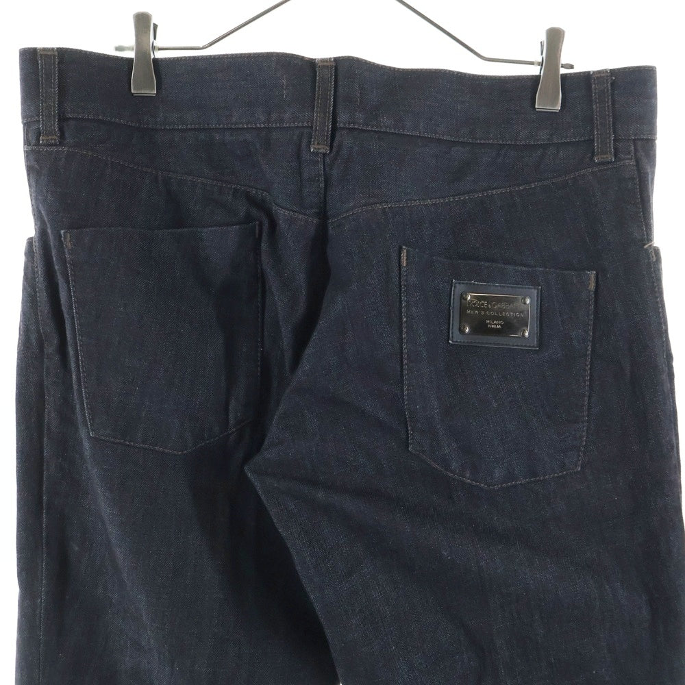 DOLCE & GABBANA(ドルチェアンドガッバーナ) バックロゴパッチ マルチポケット ジップアップ パッチデザイン デニムパンツ ブラック G3XFTD/G8A77