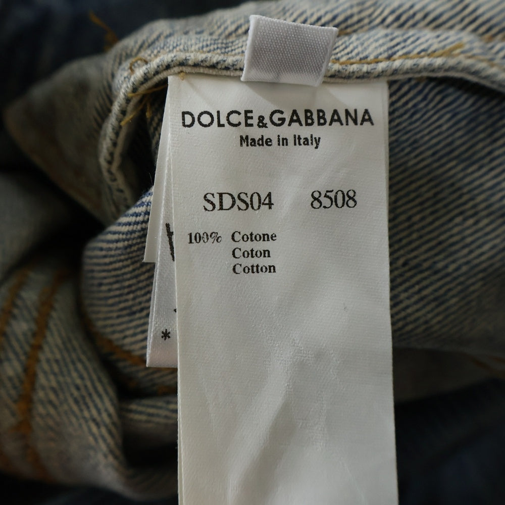 DOLCE & GABBANA(ドルチェアンドガッバーナ) リブ切り替え マルチポケット 8B デニムジャケット インディゴ SDS04 8508