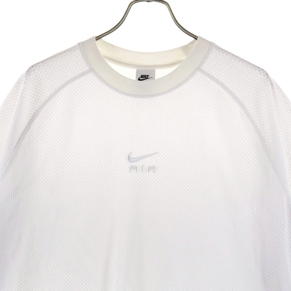 NIKE(ナイキ) AIR OVRSZD エアー オーバーサイズ フロントロゴデザイン クルーネック メッシュ半袖Tシャツ ホワイト DX0157-100