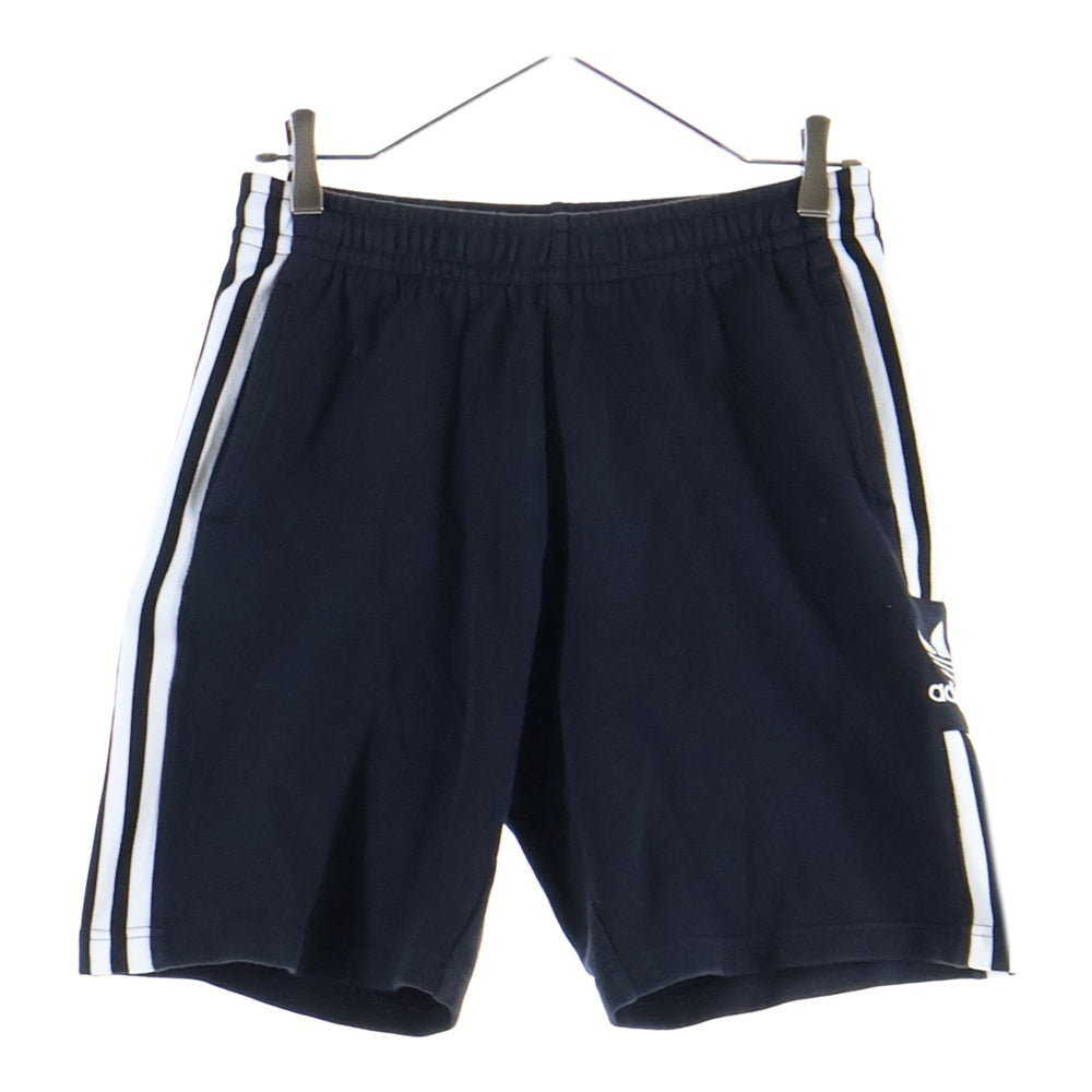 adidas(アディダス) サイドロゴデザイン サイドライン マルチポケット ドローストリング ハーフパンツ ブラック FM9878