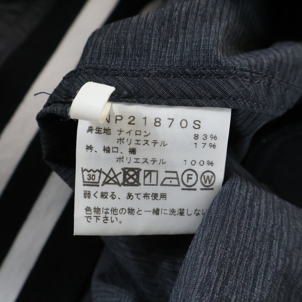 THE NORTH FACE(ザノースフェイス) 胸ロゴデザイン ボーダー切り替え ダブルポケット ジップアップ ナイロンジャケット レディース グレー NP21870S