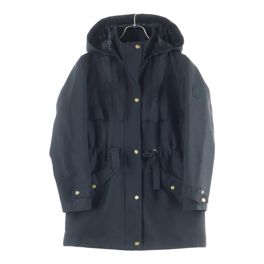 LAUREN RALPH LAUREN(ローレンラルフローレン) ロゴデザイン金具 ダブルフラップポケット ドローストリング フーデッド ジップアップ ジャケット レディース ブラック