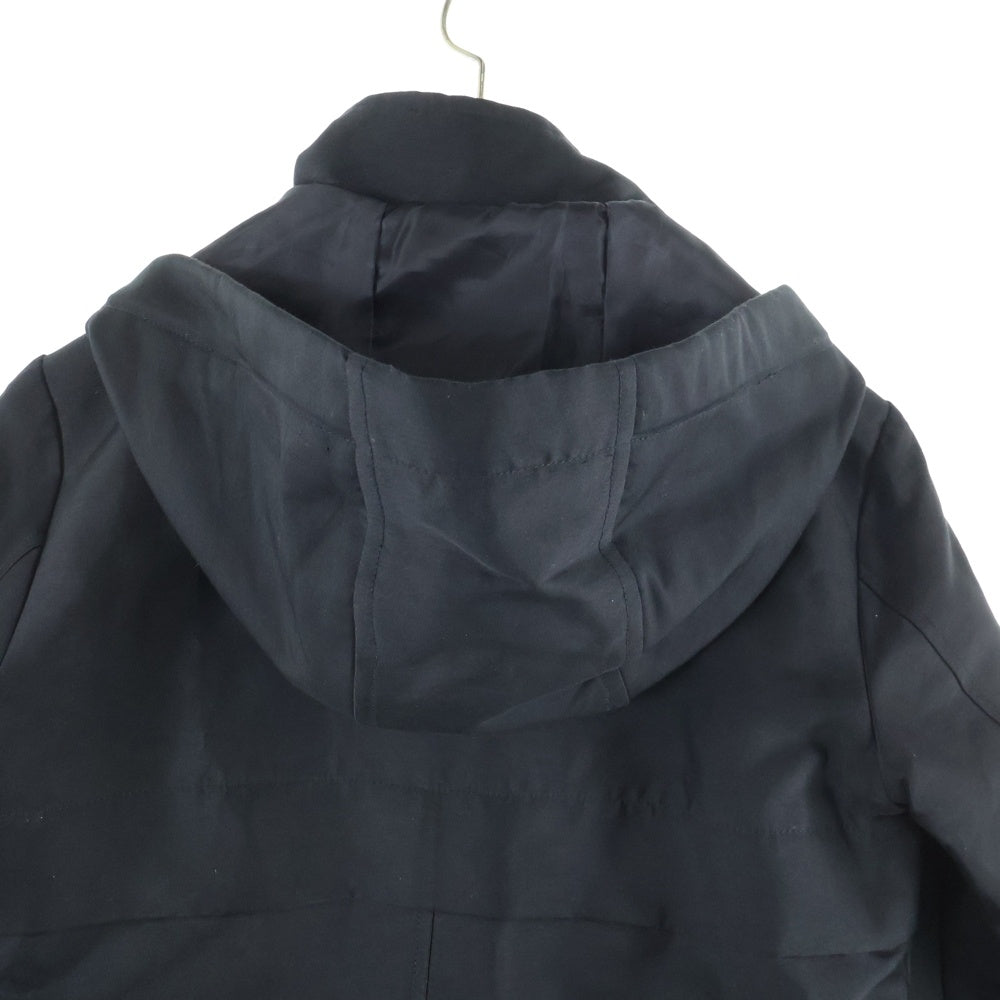 LAUREN RALPH LAUREN(ローレンラルフローレン) ロゴデザイン金具 ダブルフラップポケット ドローストリング フーデッド ジップアップ ジャケット レディース ブラック