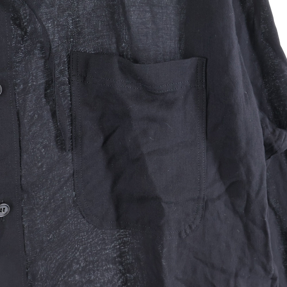 s'yte(サイト) セルロース ドローストリング長袖シャツ ブラック UU-B01-214