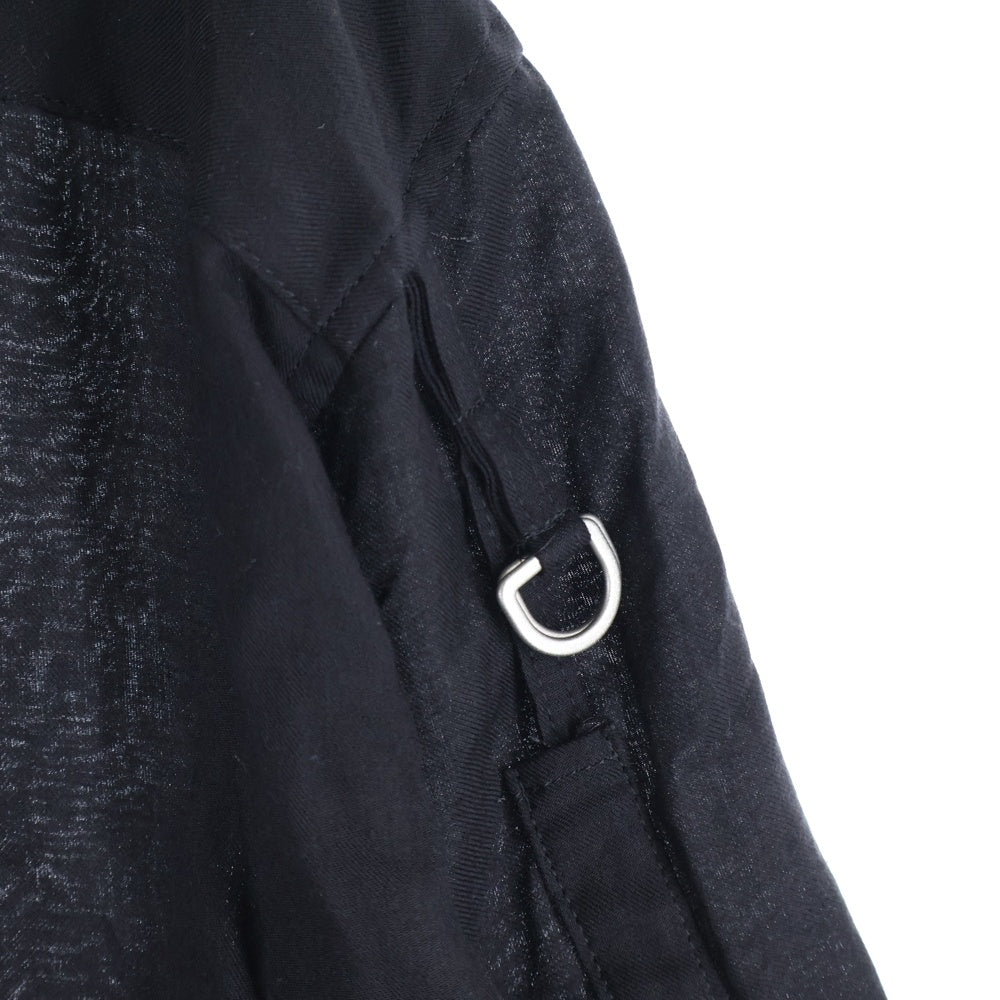 s'yte(サイト) セルロース ドローストリング長袖シャツ ブラック UU-B01-214