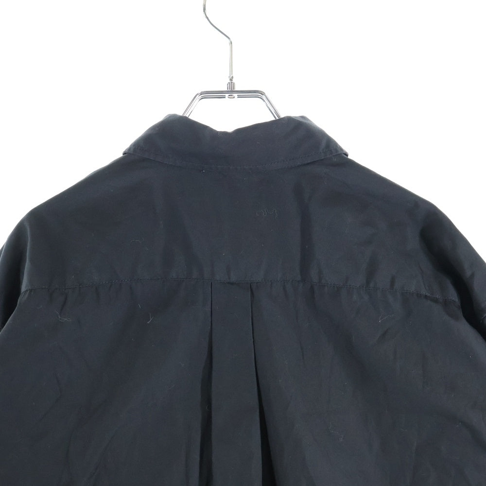 s'yte(サイト) サイドスリット 長袖コットンロングシャツ ブラック UU-B01-080