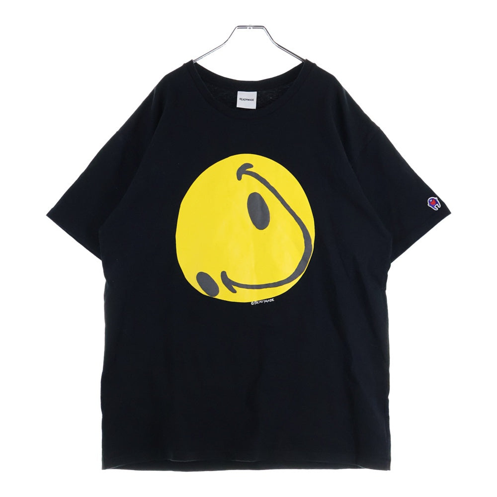 READY MADE(レディメイド) 21SS COLLAPSED FACE T-SHIRT フェイスプリント クルーネック 半袖Tシャツ カットソー ブラック RE-CO-BK-00-00-143