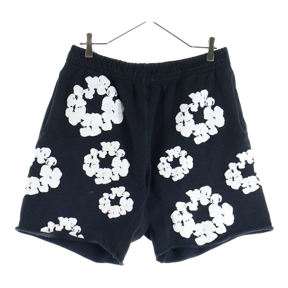 READY MADE(レディメイド) ×DENIM TEARS COTTON WREATH SWEAT SHORTS デニムティアーズ コットン リース スウェットショーツ ハーフパンツ ブラック RE-DT-BK-00-00-17