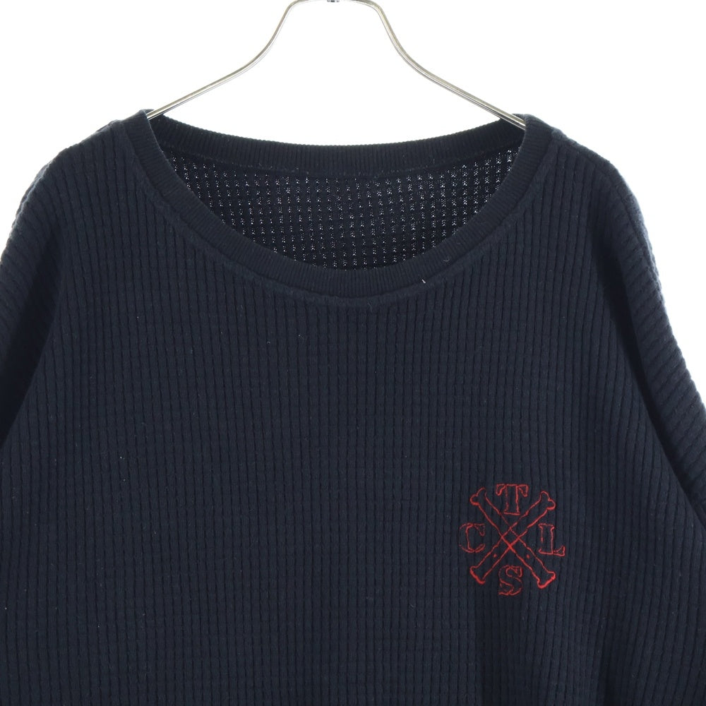 cvtvlist(カタリスト) CTLS ロゴ刺繍 サーマル 長袖Tシャツ カットソー ブラック 2001010303