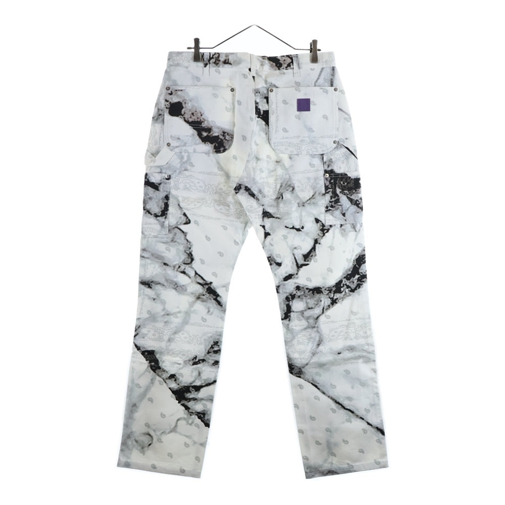 THE WORLD IS YOURS(ザ ワールド イズ ユアーズ) PAISLEY PANTS ペイズリー総柄 ダブルニーワークパンツ カーペンターパンツ ホワイト/ブラック/グレー 3AW21-CL-WPPA-MA