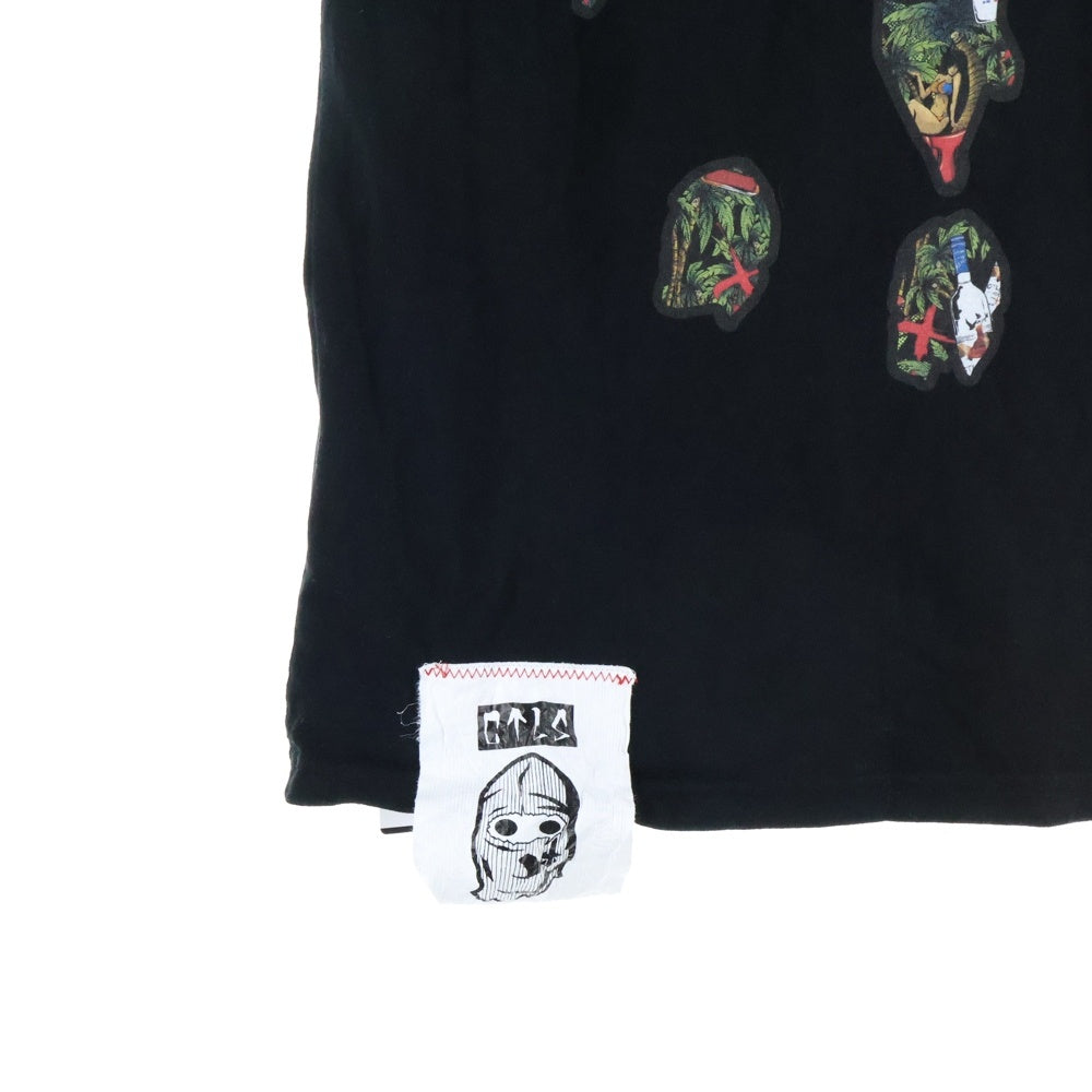 cvtvlist(カタリスト) CTLS 両面プリント クルーネック 半袖Tシャツ カットソー ブラック 2201060305