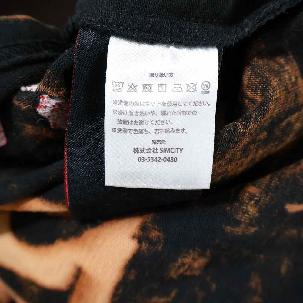 cvtvlist(カタリスト) CRY BITCH TEE クライビッチ バックプリント ブリーチド クルーネック 半袖Tシャツ カットソー オレンジ/ブラウン