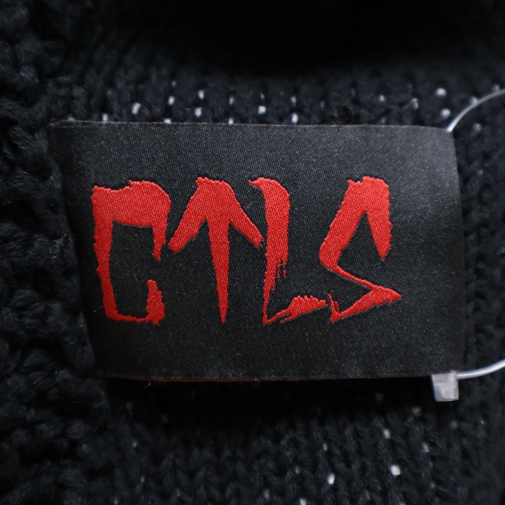 cvtvlist(カタリスト) ダメージ加工 バックモチーフ コットンニット セーター ブラック 2201010202