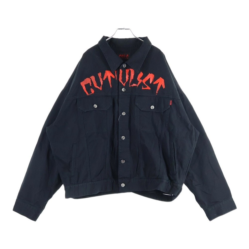 cvtvlist(カタリスト) TWILL TRUCKER JACKET 両面プリント コットンツイル トラッカージャケット ブラック 2201010101