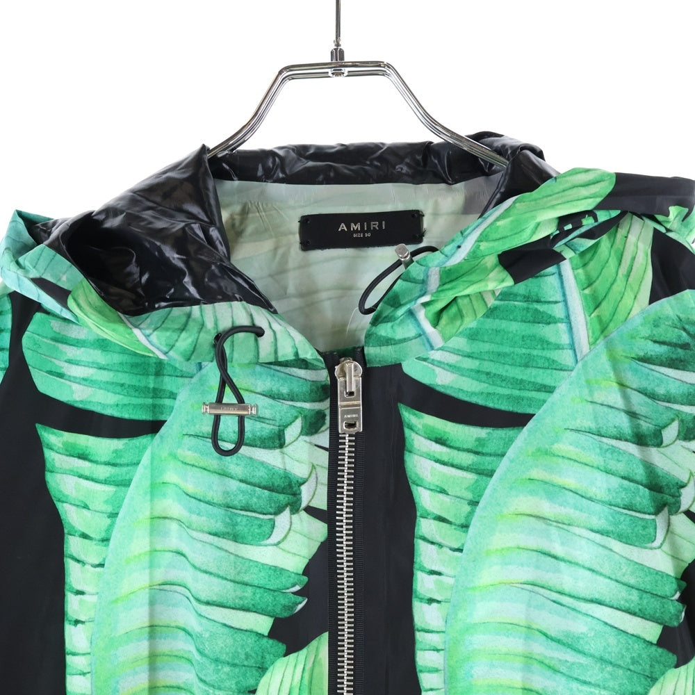 AMIRI(アミリ) BANANA LEAF HOODED JACKET バナナリーフプリント フーデッドジャケット グリーン/ブラック