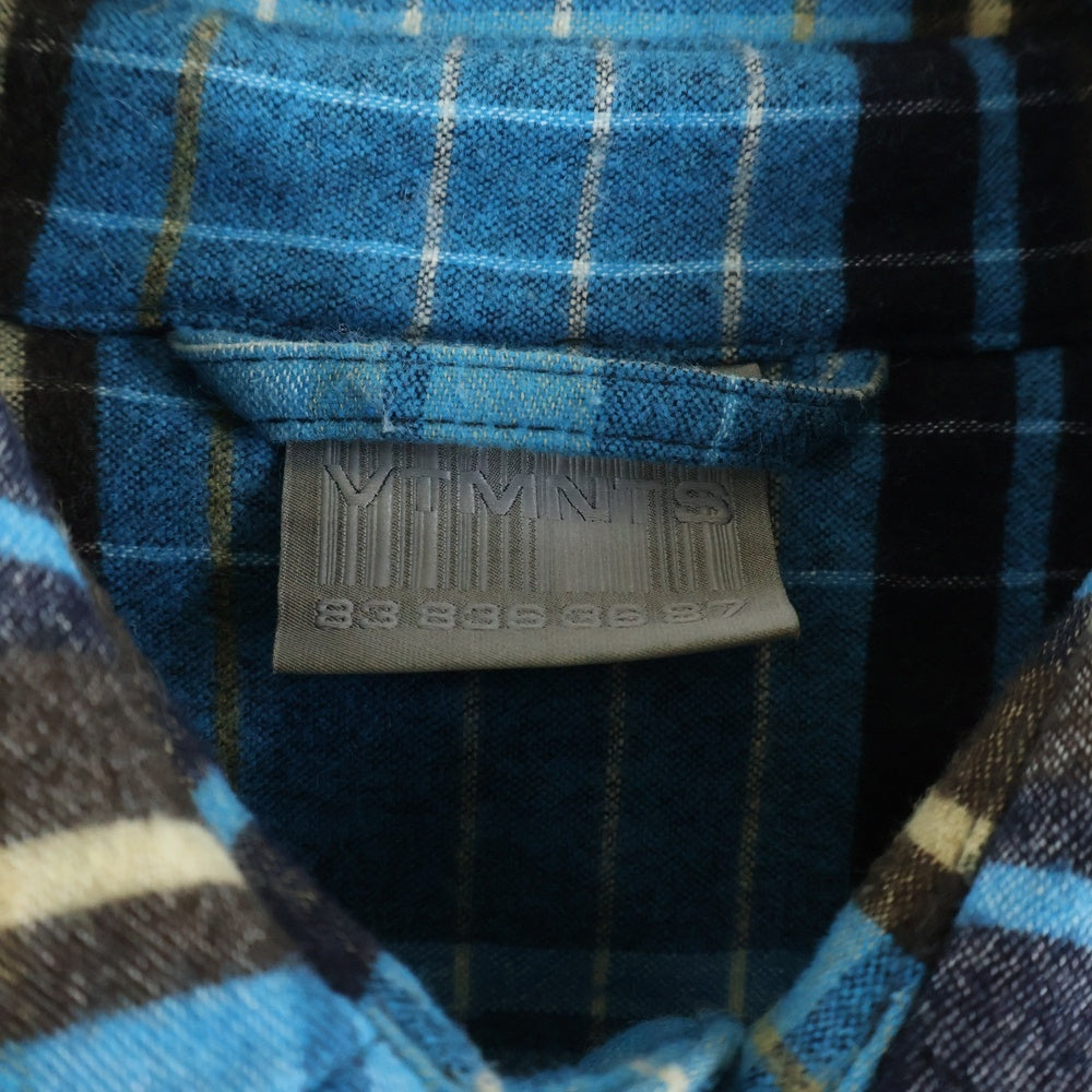 VTMNTS(ブイティーエムエヌティーエス) 22SS CHECK SHIRTS DOWN JACKET 両面プリント チェック柄 シャツダウンジャケット ブルー VL12SH200N
