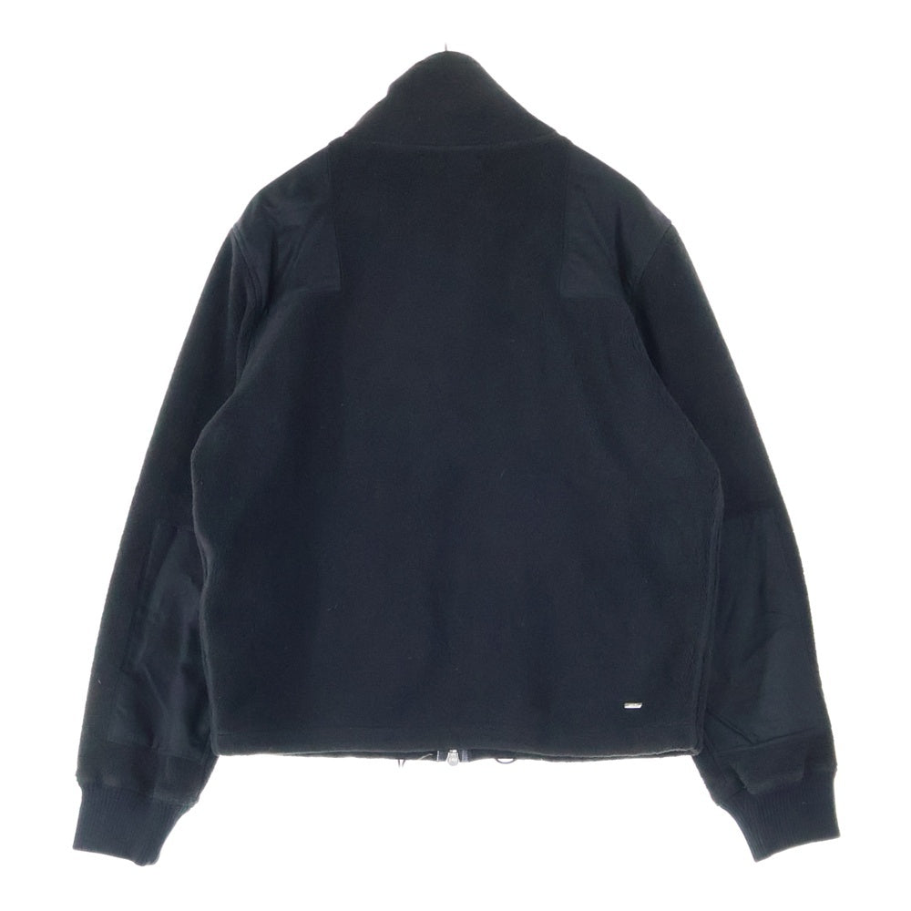 AMIRI(アミリ) FLEECE JACKET ロゴ刺繍 パーツ切替 ジップアップ フリースジャケット ブラック