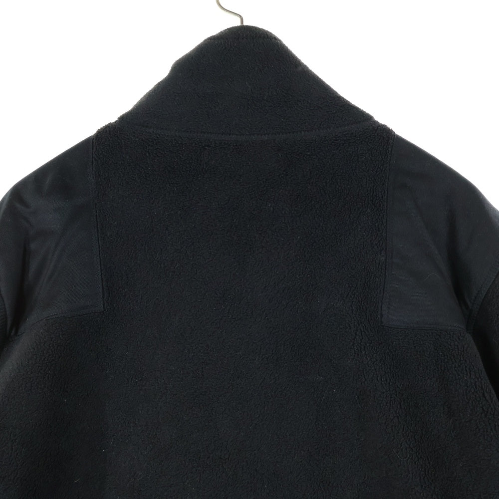 AMIRI(アミリ) FLEECE JACKET ロゴ刺繍 パーツ切替 ジップアップ フリースジャケット ブラック