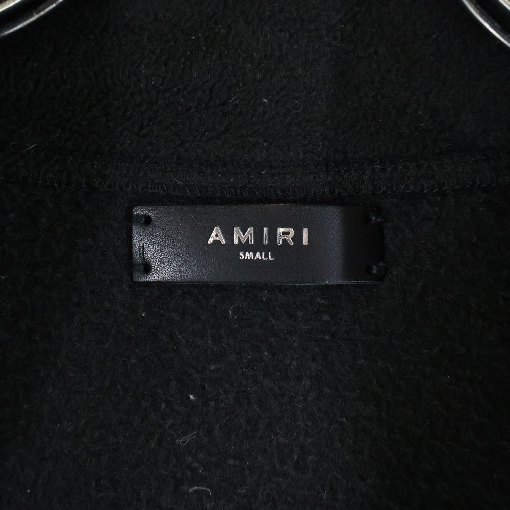 AMIRI(アミリ) FLEECE JACKET ロゴ刺繍 パーツ切替 ジップアップ フリースジャケット ブラック