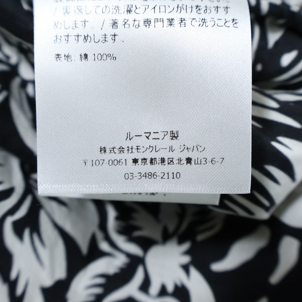 MONCLER(モンクレール) 22SS EBIZO ボタニカル総柄 コットン フーデッド ジップアップジャケット ホワイト/ブラック H10911A00138 5961V