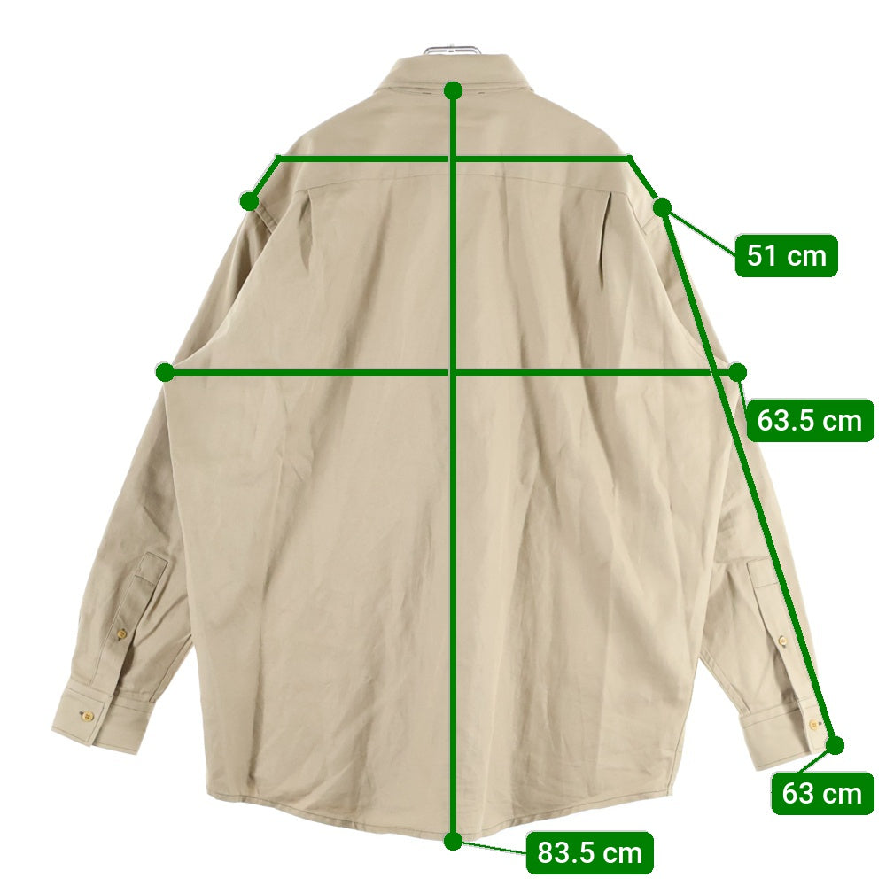 Acne Studios(アクネ ストゥディオズ) ロゴ刺繍 コットンリネン 長袖シャツ ブラウン FN-MN-SHIR000496