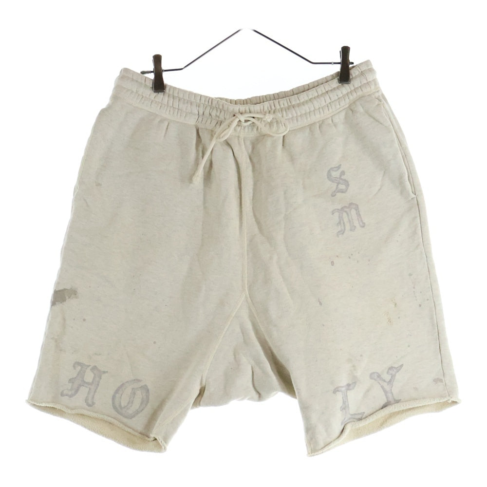 SAINT MICHAEL(セントマイケル) 20AW SM15 SWEAT SHORT PT GRY VINTAGE加工 両面プリント スウェットショーツ ハーフパンツ グレー SM-A20-0000-020