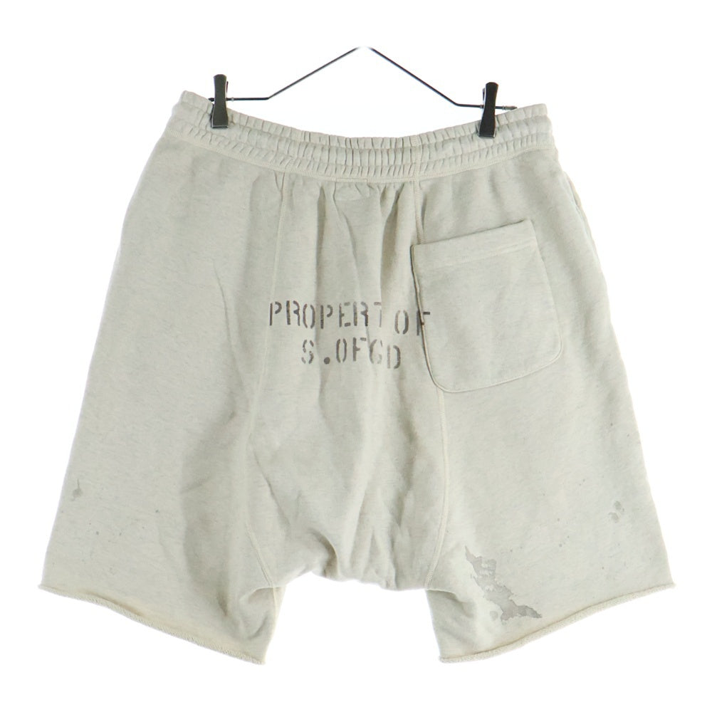 SAINT MICHAEL(セントマイケル) 20AW SM15 SWEAT SHORT PT GRY VINTAGE加工 両面プリント スウェットショーツ ハーフパンツ グレー SM-A20-0000-020
