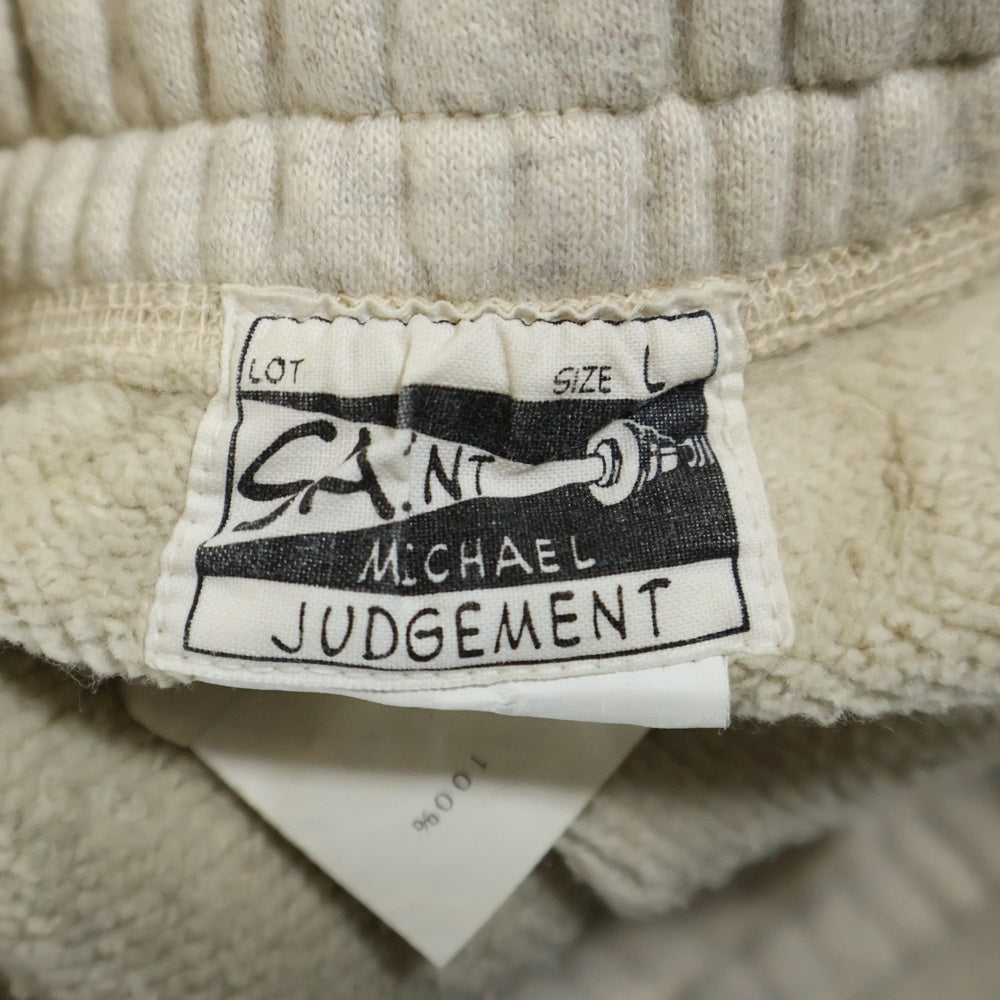 SAINT MICHAEL(セントマイケル) 20AW SM15 SWEAT SHORT PT GRY VINTAGE加工 両面プリント スウェットショーツ ハーフパンツ グレー SM-A20-0000-020