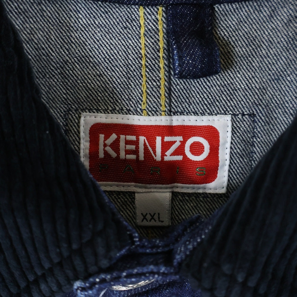 KENZO(ケンゾー) 22AW WORKWEAR DENIM JACKET フローラル刺繍 ワークウェア デニムジャケット インディゴ FC65DV1019EB