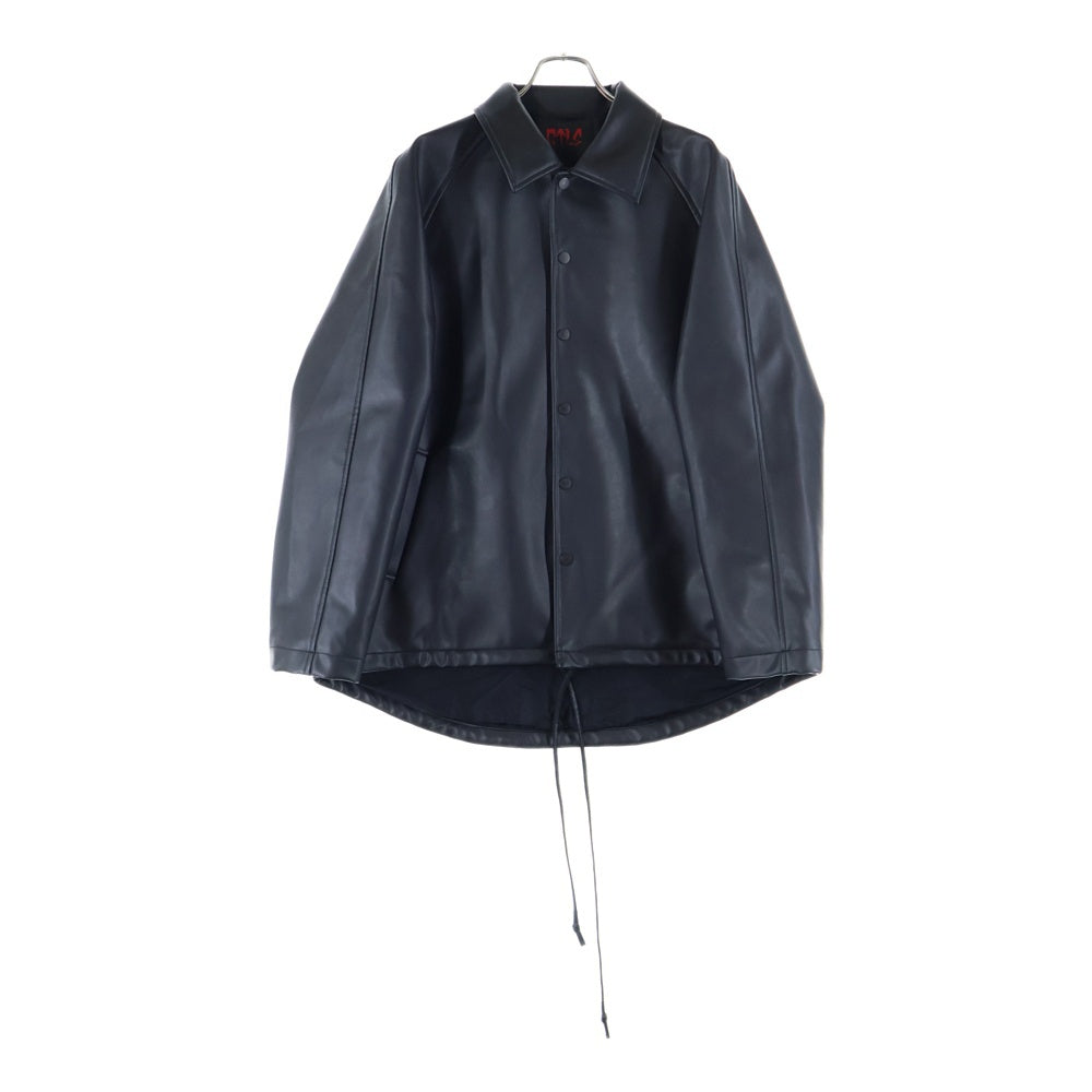 cvtvlist(カタリスト) バックモチーフ刺繍 フェイクレザー オーバーサイズ コーチジャケット ブラック 2101110103