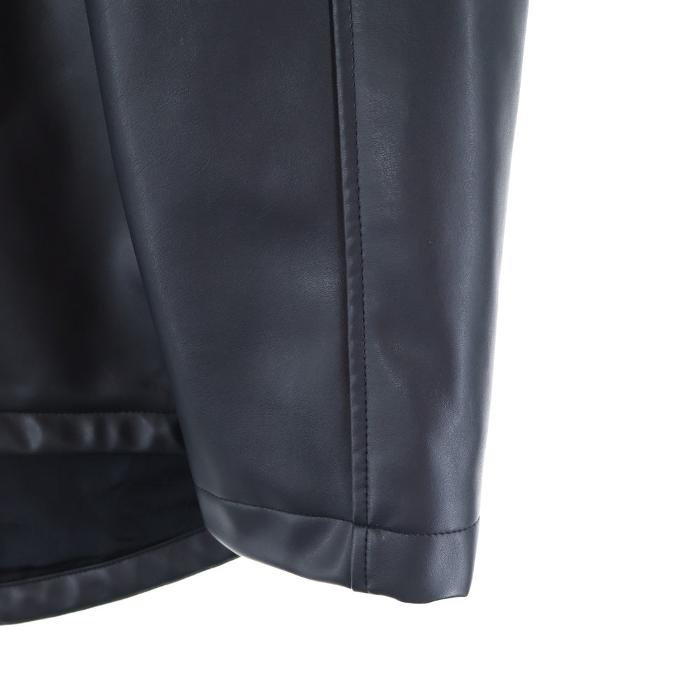 cvtvlist(カタリスト) バックモチーフ刺繍 フェイクレザー オーバーサイズ コーチジャケット ブラック 2101110103