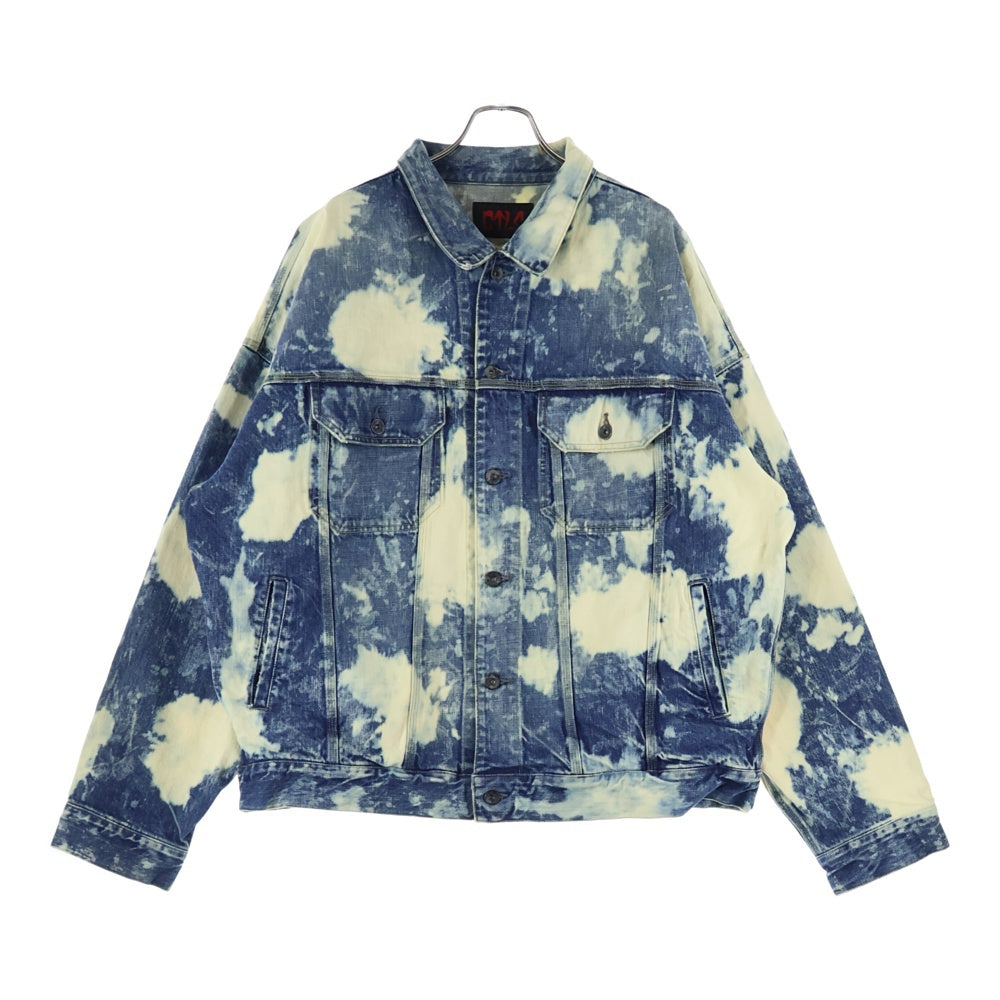 cvtvlist(カタリスト) DENIM JACKET バックキャラクターパッチ オーバーサイズ ブリーチド デニムジャケット インディゴ/ホワイト 2201030103