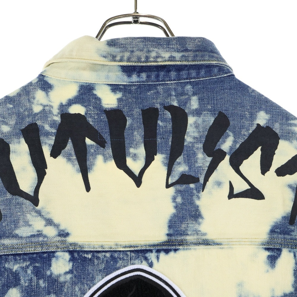 cvtvlist(カタリスト) DENIM JACKET バックキャラクターパッチ オーバーサイズ ブリーチド デニムジャケット インディゴ/ホワイト 2201030103