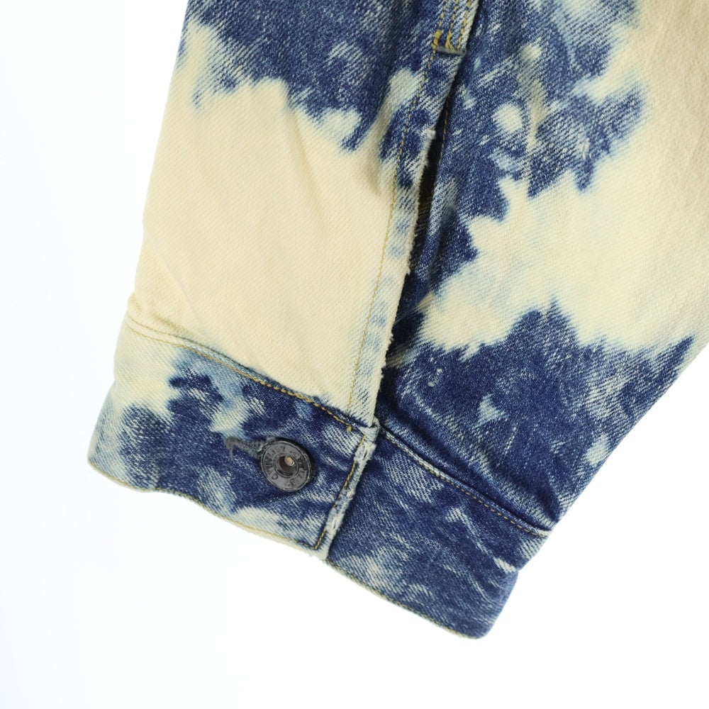 cvtvlist(カタリスト) DENIM JACKET バックキャラクターパッチ オーバーサイズ ブリーチド デニムジャケット インディゴ/ホワイト 2201030103