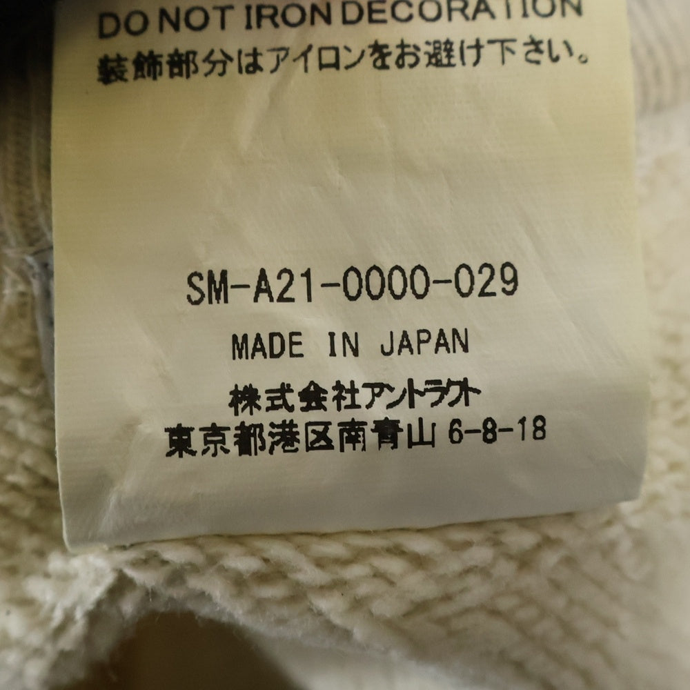 SAINT MICHAEL(セントマイケル) 21AW RGLN SWT SH CAMELLIA VINTAGE加工 カメリアプリント ラグランスウェット トレーナー アイボリー SM-A21-0000-029