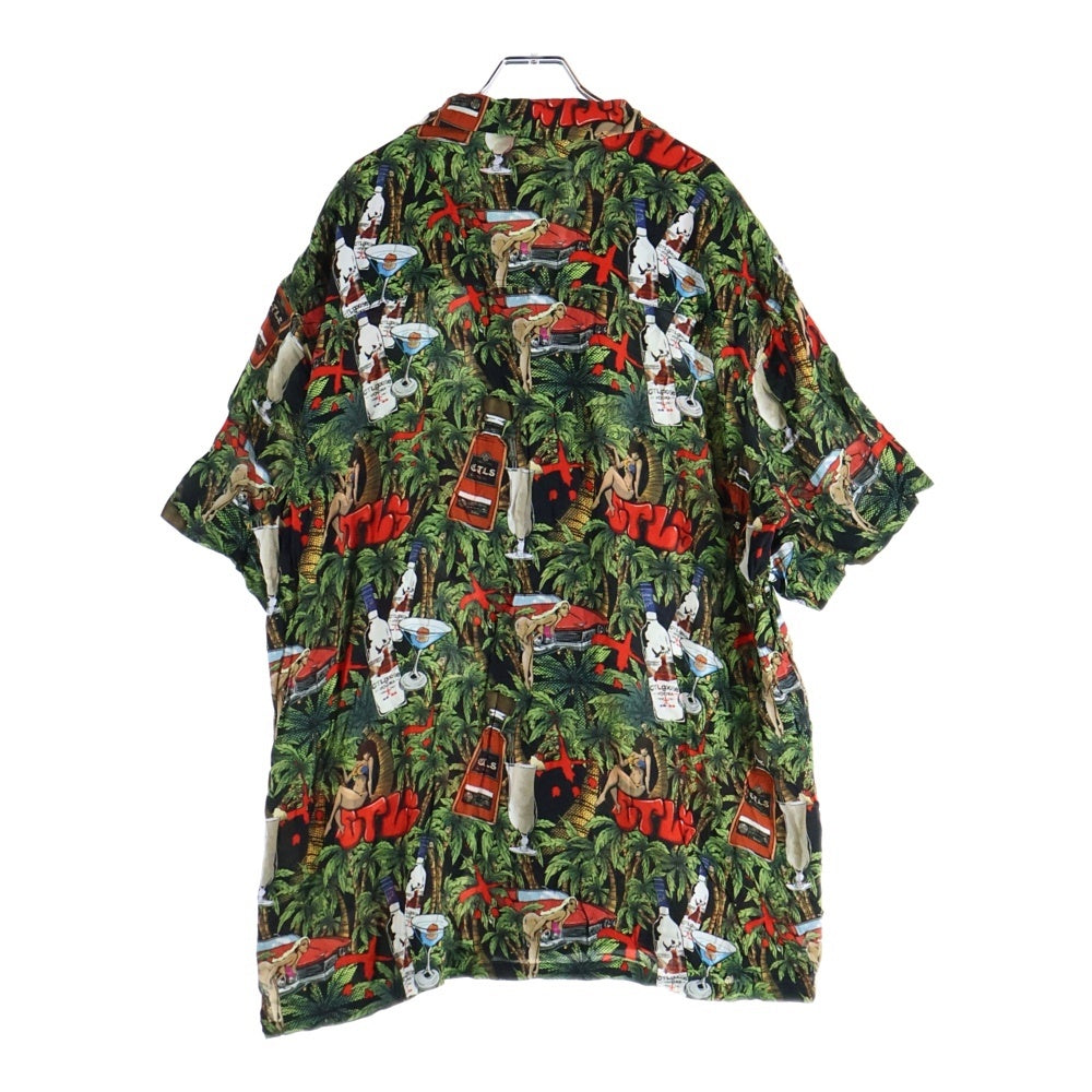 cvtvlist(カタリスト) 22SS DRUNK ALOHA SHIRTS 総柄プリント レーヨン ドランク 半袖アロハシャツ グリーン/レッド 2201060201