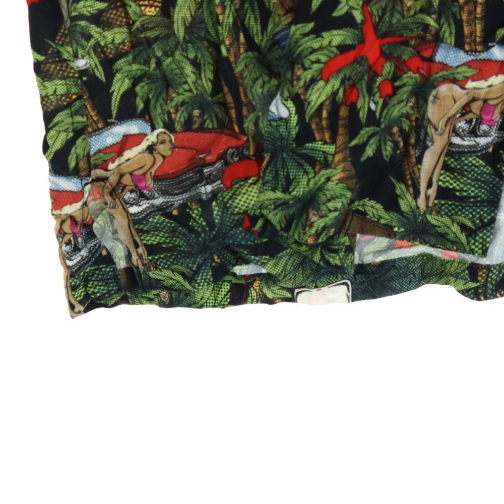 cvtvlist(カタリスト) 22SS DRUNK ALOHA SHIRTS 総柄プリント レーヨン ドランク 半袖アロハシャツ グリーン/レッド 2201060201