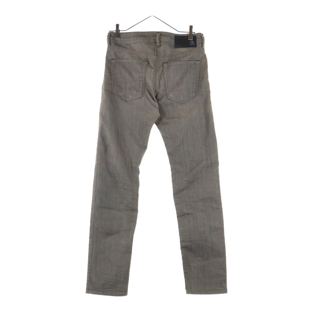 DIESEL(ディーゼル) BUSTER ロゴレザーパッチ ボタンフライ スリムフィットパンツ ブラウン 01043