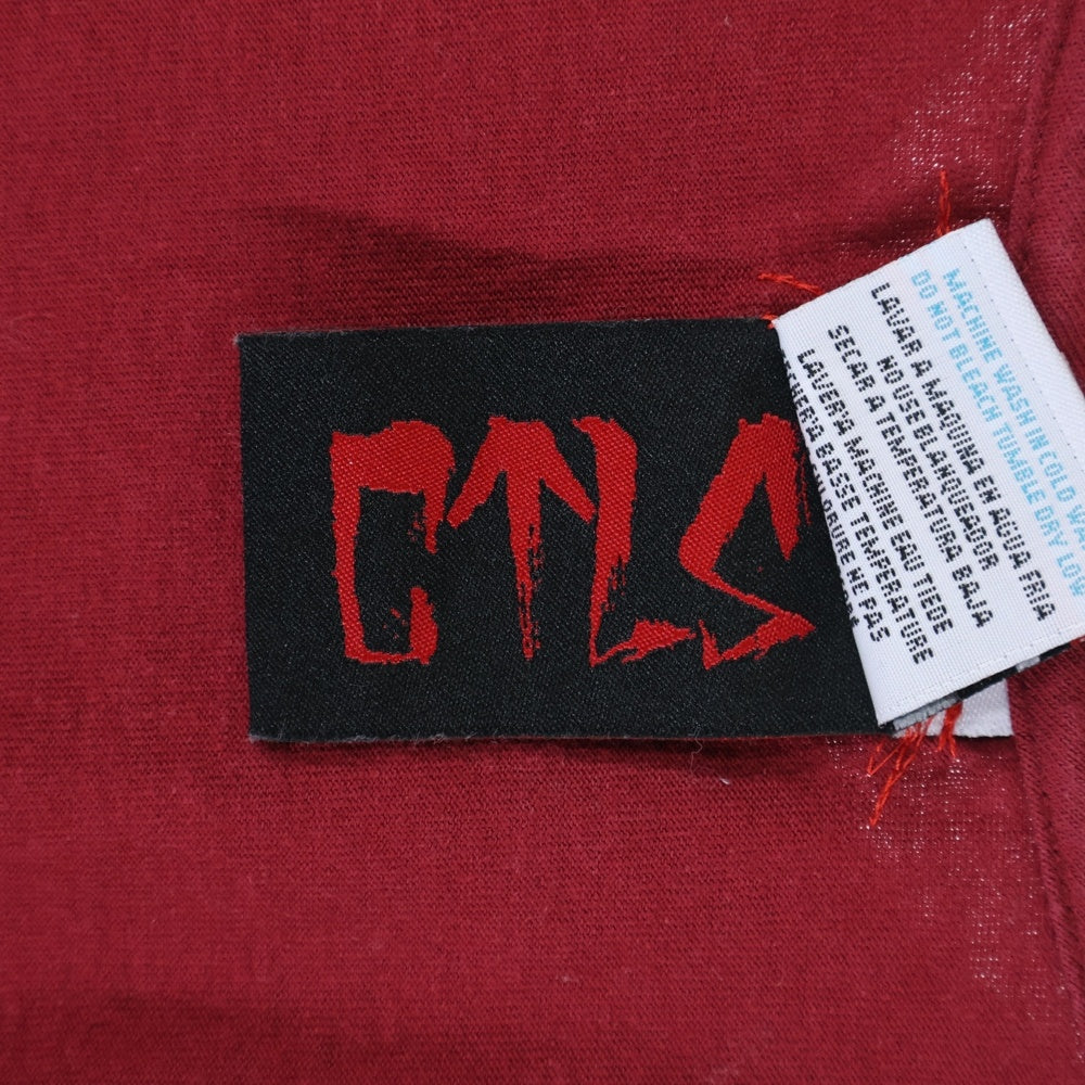 cvtvlist(カタリスト) ×PRO CLUB CTLS プロクラブ 両面プリント クルーネック 半袖Tシャツ カットソー レッド