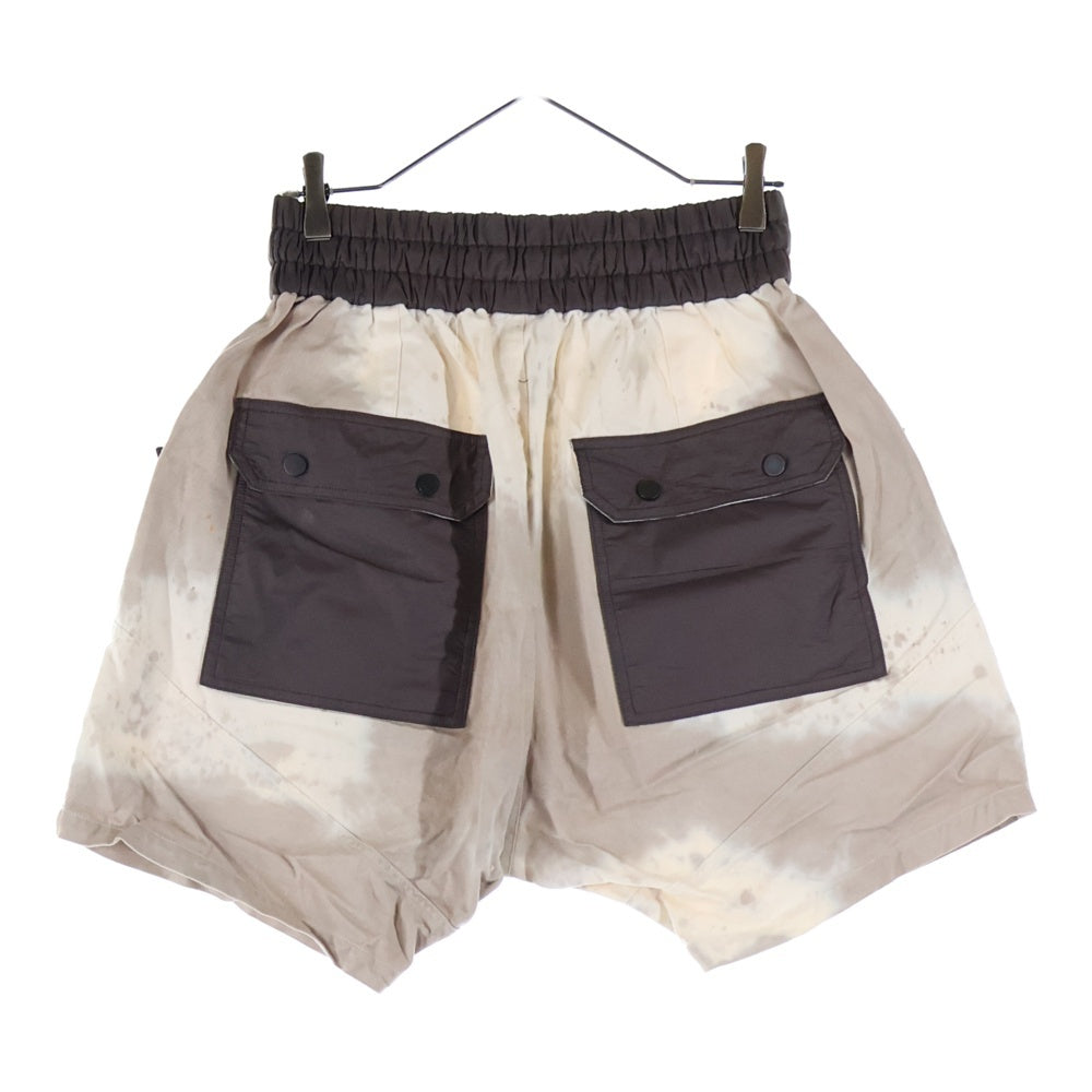 cvtvlist(カタリスト) ナイロン切替 モチーフ刺繍 サルエルショーツ ハーフパンツ ブラウン/ベージュ 2201050402z