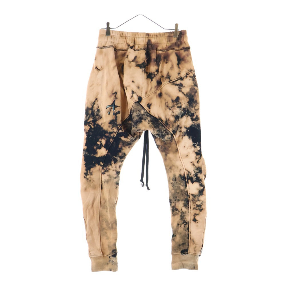 cvtvlist(カタリスト) CTLS ロゴ刺繍 ダメージポケット ブリーチド スウェットパンツ オレンジ/ブラック